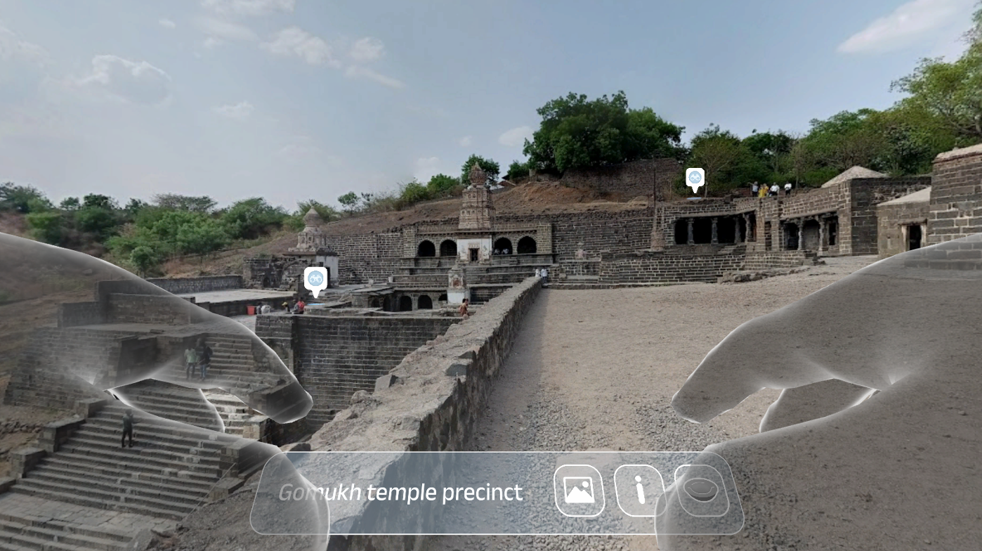 Handheld map being used